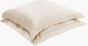 Fronhas de almofada em cetim de algodão Cream, conjunto de 2