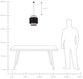 Candeeiro de teto suspenso em rattan preto natural 186 cm BOERI Beliani