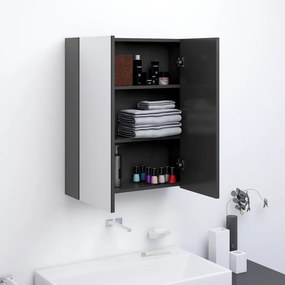 vidaXL Armário espelhado para casa de banho 60x15x75 cm MDF cinzento