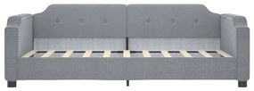 Sofá-cama com gavetão 90x190 cm tecido cinzento-claro