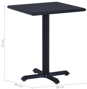 Mesa de jardim 60x60x75 cm preto