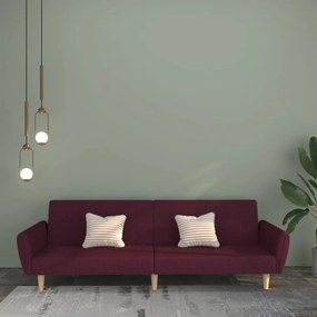 vidaXL Sofá-cama de 2 lugares tecido roxo