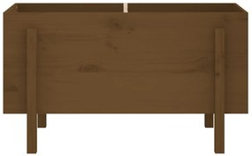 Canteiro elevado jardim 101x50x57 cm pinho maciço castanho-mel
