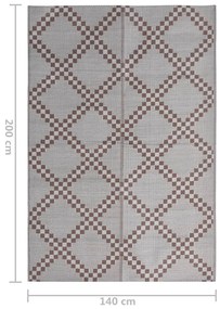 Tapete de exterior 140x200 cm ARAKIL PP castanho