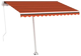 Toldo retrátil manual independente 350x250cm laranja e castanho