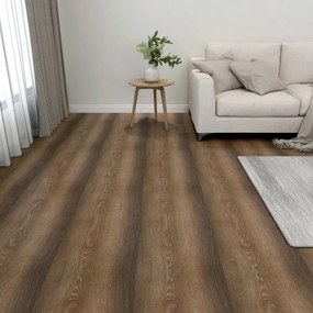 vidaXL Tábuas de soalho autoadesivas 55 pcs 5,11 m² PVC castanho
