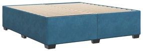 Estrutura de cama 200x200 cm veludo azul