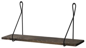 Prateleira de Parede Amaryllis – Preto e Nogueira Escura – 60x27x15 cm