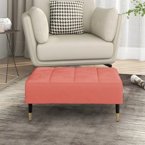 vidaXL Apoio de pés 78x56x32 cm veludo rosa