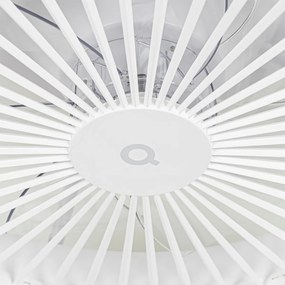 Ventilador de teto inteligente branco com LED com controle remoto - Deniz Moderno