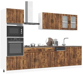 vidaXL 7 peças armário de cozinha conjunto Kalmar carvalho fumado