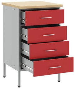 Armário de Trabalho Vermelho 50x55x85 cm Aço