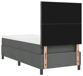 Cama Box com Colchão Cinza Escura 90x200 cm Tecido