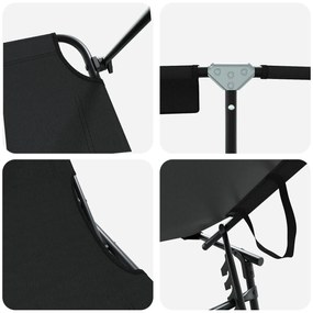 Espreguiçadeira dobrável com toldo Tecido Oxford 600D Preto