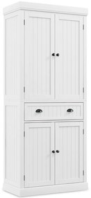 Armario arrumação com estantes reguláveis de 2 portas com gaveta para sala de estar Sala de jantar e corredor 76 x 40 x 183 cm Branco