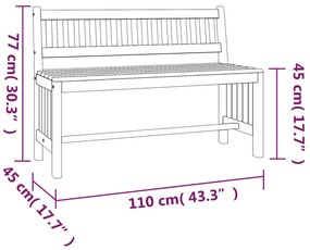 Banco de jardim 110 cm madeira de eucalipto maciça