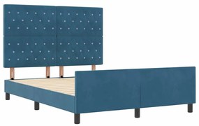Cama vidaXL Azul Escuro 140x190 cm Veludo