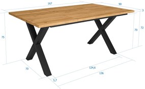 Mesa de sala de jantar | 8 pessoas | 170 | Robusto e estável graças à sua estrutura e pernas sólidas | Ideal para reuniões familiares | Oak | Estilo i