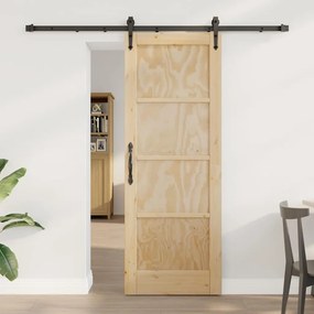 Porta Deslizante vidaXL com Conjunto de Ferragens 73.5x198.5 cm Madeir