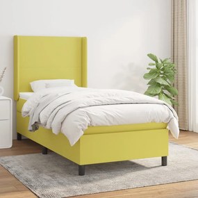 vidaXL Cama com molas/colchão 80x200 cm tecido verde
