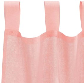 Cortinas de voile com laços 2 pcs rosa 140x260 cm
