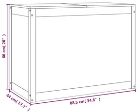 Caixa para roupa 88,5x44x66 cm madeira de pinho maciça cinzento