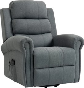 Poltrona Elevatória Elétrico, 87,5 x 87 x 108 cm, Massagem e Aquecimento, Cinzento