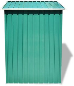 Abrigo de jardim metal verde 204x132x186 cm