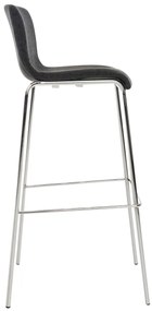 Conjunto de 2 bancos de bar Hoover em tecido e com estrutura cromada 43 x 100 x 48 cm Cinzento escuro