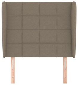 Cabeceira cama c/ abas tecido 93x23x118/128cm cinza-acastanhado