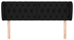 Cabeceira de cama c/ abas tecido 147x23x78/88 cm preto