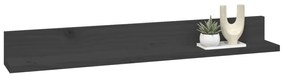 Prateleiras de parede 2 pcs 80x11x9 cm pinho maciço cinzento