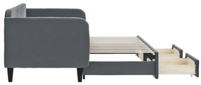 Sofá-cama c/ gavetão e gavetas 80x200 cm veludo cinzento-escuro