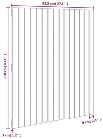Cabeceira de parede 95,5x3x110 cm madeira de pinho maciça