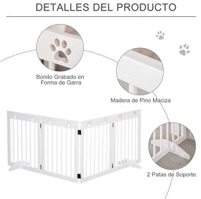 PawHut Barreira de Segurança Dobrável para Cães Grade de Proteção de 4