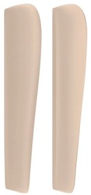 Cabeceira cama c/ abas couro artif. 163x23x118/128cm cappuccino