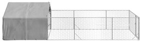 Canil exterior para cães com corredor 6x2x1,5 m aço galvanizado