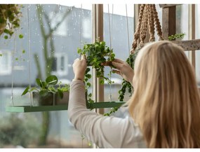 Esschert Design Tabuleiro para plantas suspenso retangular L verde