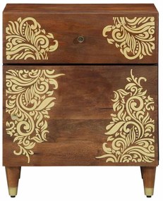 Mesa de Cabeceira Castanho mel Madeira maciça 50 x 33 x 60 cm