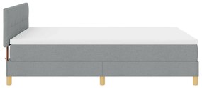 Cama Box Spring com Colchão Cinza Claro 140x200 cm Tecido