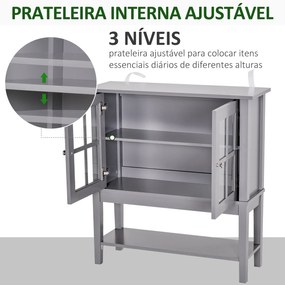 Móveis Auxiliares Compactos Aparador multifuncional 80x28x84cm Cinza