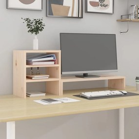 vidaXL Suporte para monitor 81x20x30 cm madeira de pinho maciça