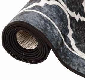Tapete lavável antiderrapante 120x180 cm preto e branco