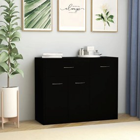 vidaXL Aparador 88x30x70 cm contraplacado preto