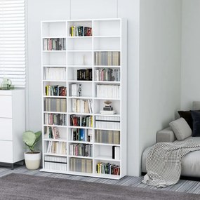 vidaXL Armário para CD 102x16x177,5 cm derivados de madeira branco