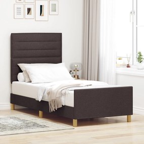 Estrutura de Cama vidaXL Castanho Escuro 90x190 cm Tecido