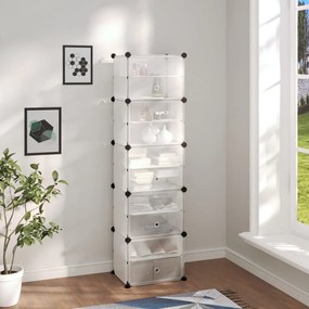 vidaXL Sapateira 44x31,5x153,5 cm PP transparente