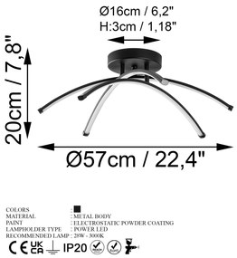 Candeeiro Ledbanana – Preto – 57x20x57 cm