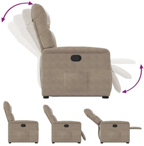 Poltrona reclinável elevatória microfibra cinzento-acastanhado