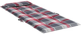 Almofadões p/ cadeira encosto alto 4 pcs oxford xadrez vermelho